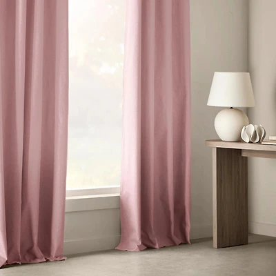 Vintage Pink Chambray Blackout Curtain