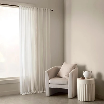 Ery Off-White Sheer Panel with Back Tabs