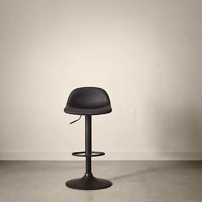 Adjustable Barstool in Faux Leather and Metal