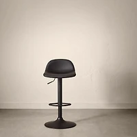 Adjustable Barstool in Faux Leather and Metal