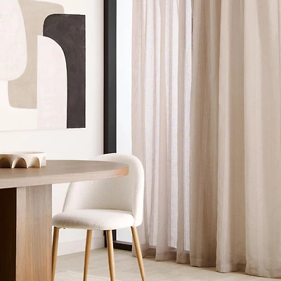 Atila Beige Rod Pocket Back Tab Sheer Curtain