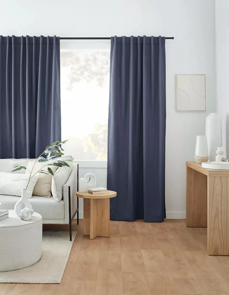 Indigo Taha Rod Pocket Back Tab Blackout Curtain