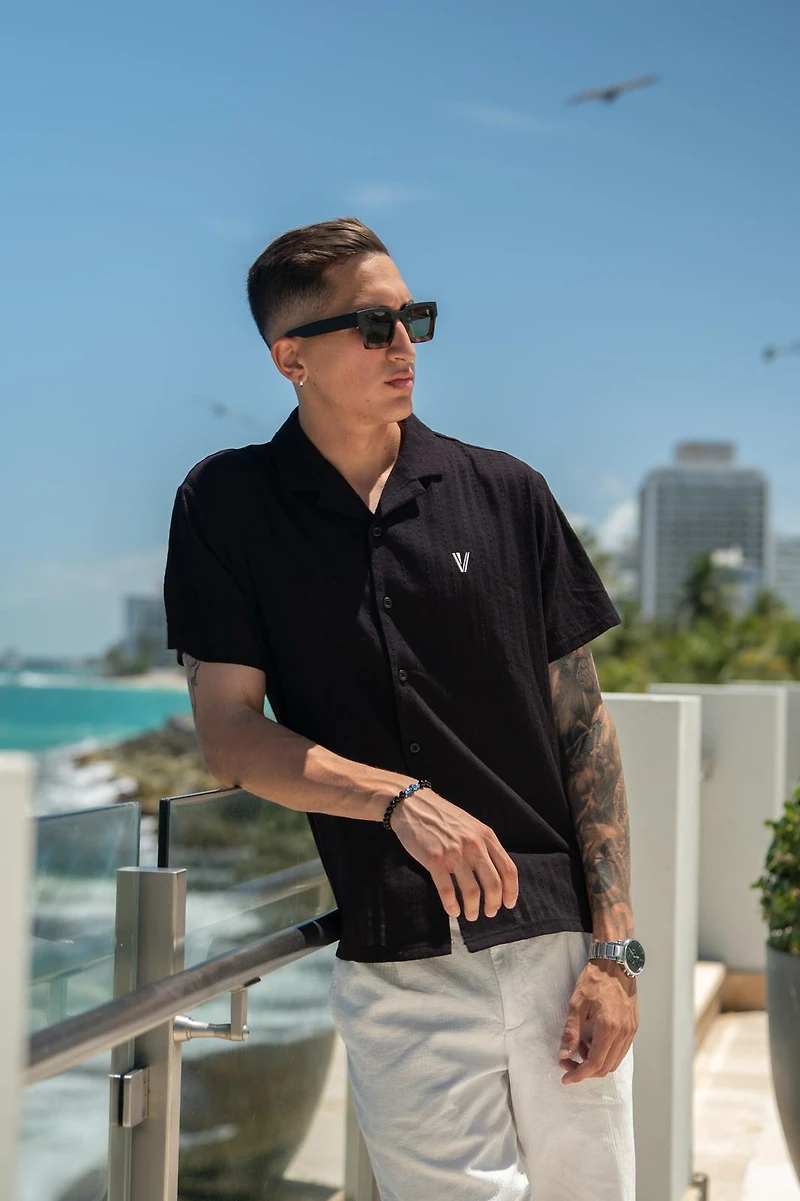 Solid black shirt