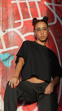 Blue Shiny Crop Top