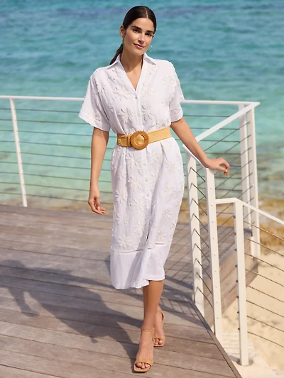Anamaria Embroidered Linen Dress Daisy