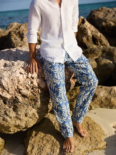Callistair Linen Pants Jardin Leaf