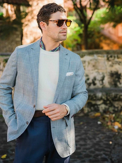 McCown Wool & Linen Sport Coat Glen Plaid