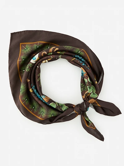 Amoura Silk Scarf in Jungle Tableau Square
