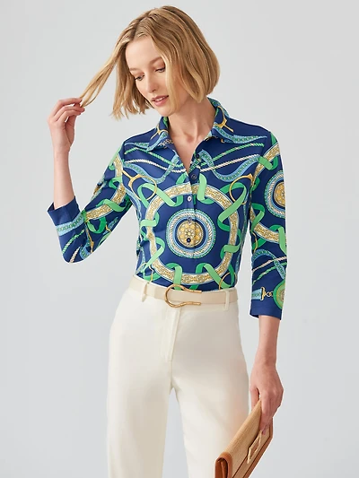 Court 3/4 Sleeve Polo Nouveau Middleburg