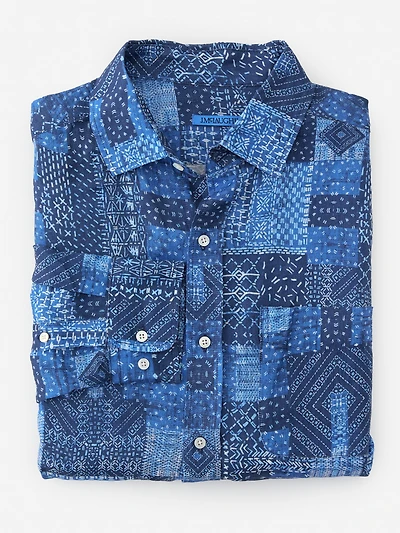 Gramercy Classic Fit Linen Shirt Diamond Patch