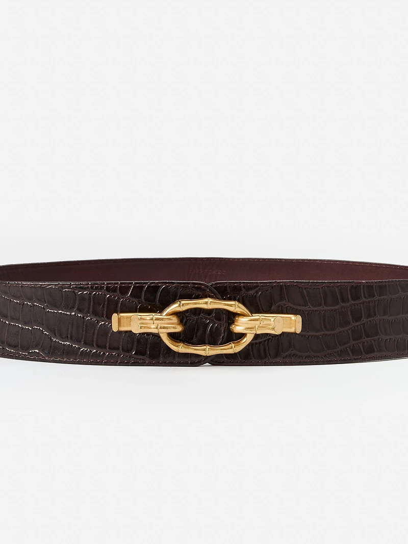 Jayna Leather Belt Crocodile