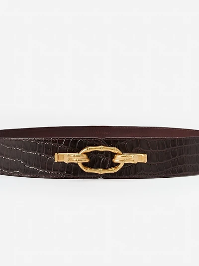 Jayna Leather Belt Crocodile