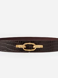 Jayna Leather Belt Crocodile