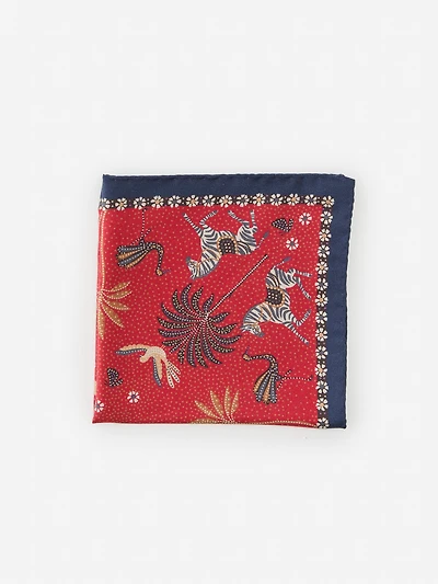 Silk Pocket Square in Desert Palm