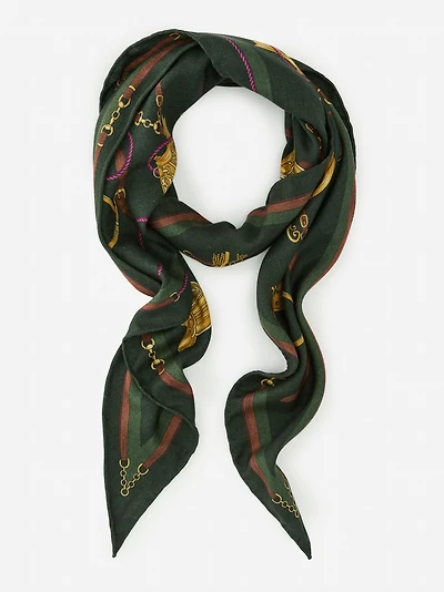 Sarita Cashmere & Silk Scarf in Neo Scylla Corner