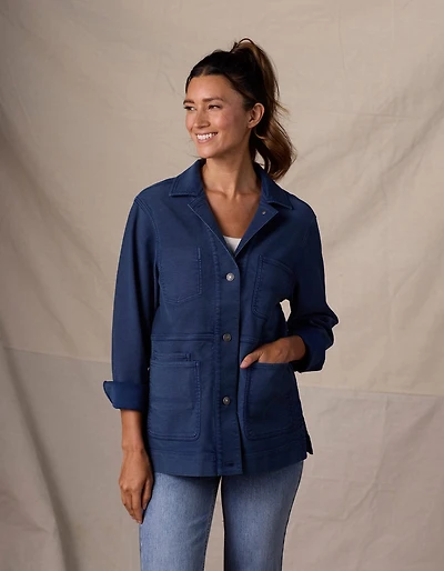 Women's Comfort Terry Chore Coat Dark Indigo