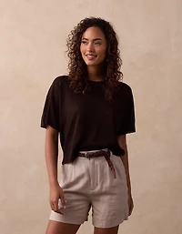 Summer Linen-Blend Tee Umber