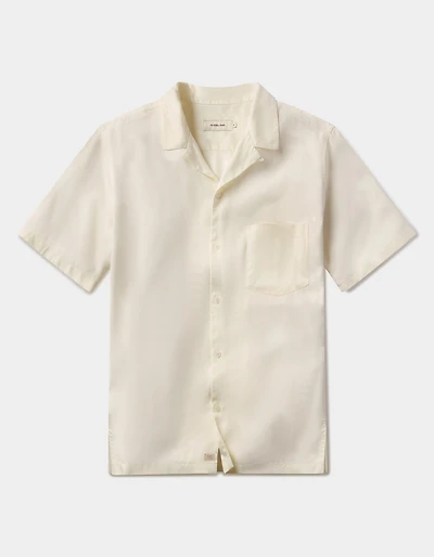 Sueded Costa Resort Shirt Ivory