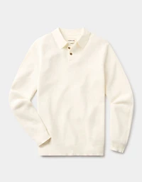Robles Knit Waffle Stitch Polo Cream