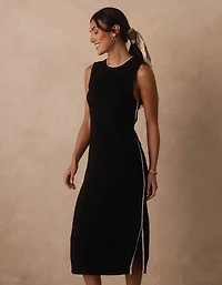 Lucia Knit Midi Dress Black/Cream