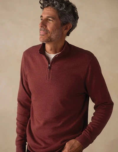 Puremeso Weekend Quarter Zip Redwood