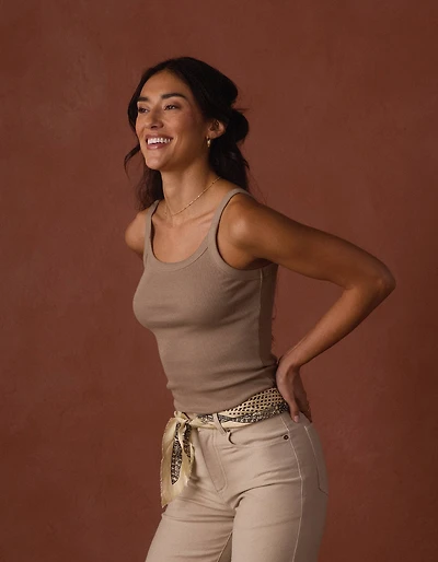 Normal Rib Tank Fawn