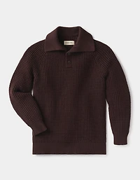 Waffle Sweater Popover Dark Brown