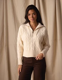 Lola Everyday Quarter Zip Cream