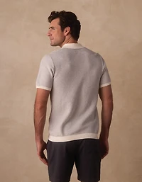 Robles Birdseye Knit Polo Cream/Grey