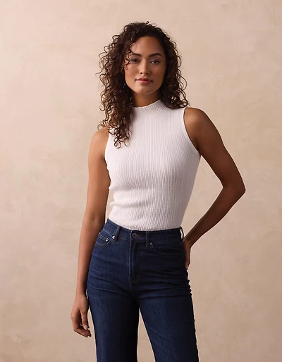 Carolyn Knit Tank Ivory