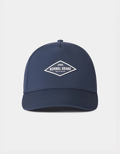 Diamond Stretch Snap Back in Navy