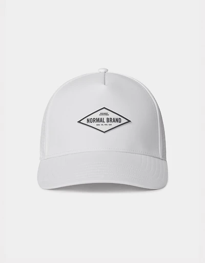 Diamond Stretch Snap Back in White