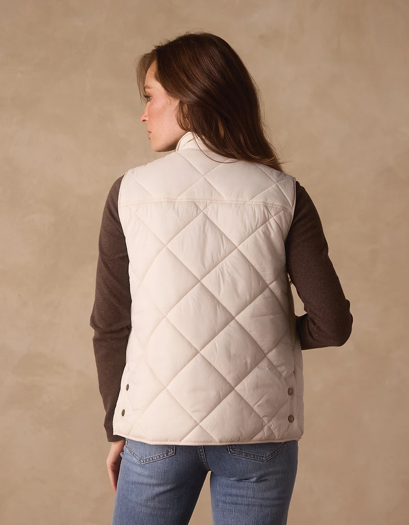 Quilted Liner Vest Ecru/Dark Taupe