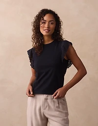 Marnie Eyelet Top Black