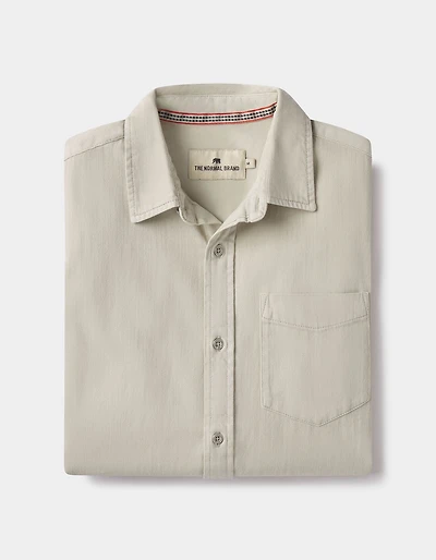 Cotton Denim Long Sleeve Button Up