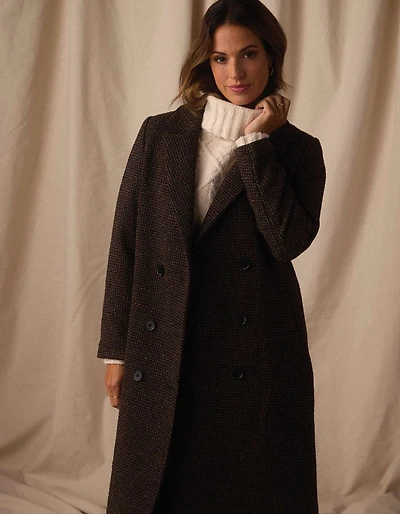 Pop Coat Coffee Plaid