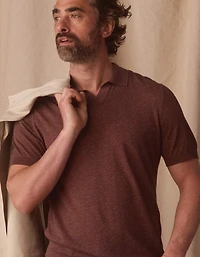 Summer Linen-Blend Polo Espresso