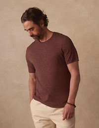 Summer Linen-Blend Knit Tee Espresso