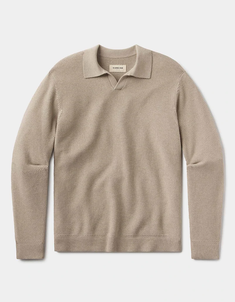 COOLMAX® Textured Sweater Polo Flax