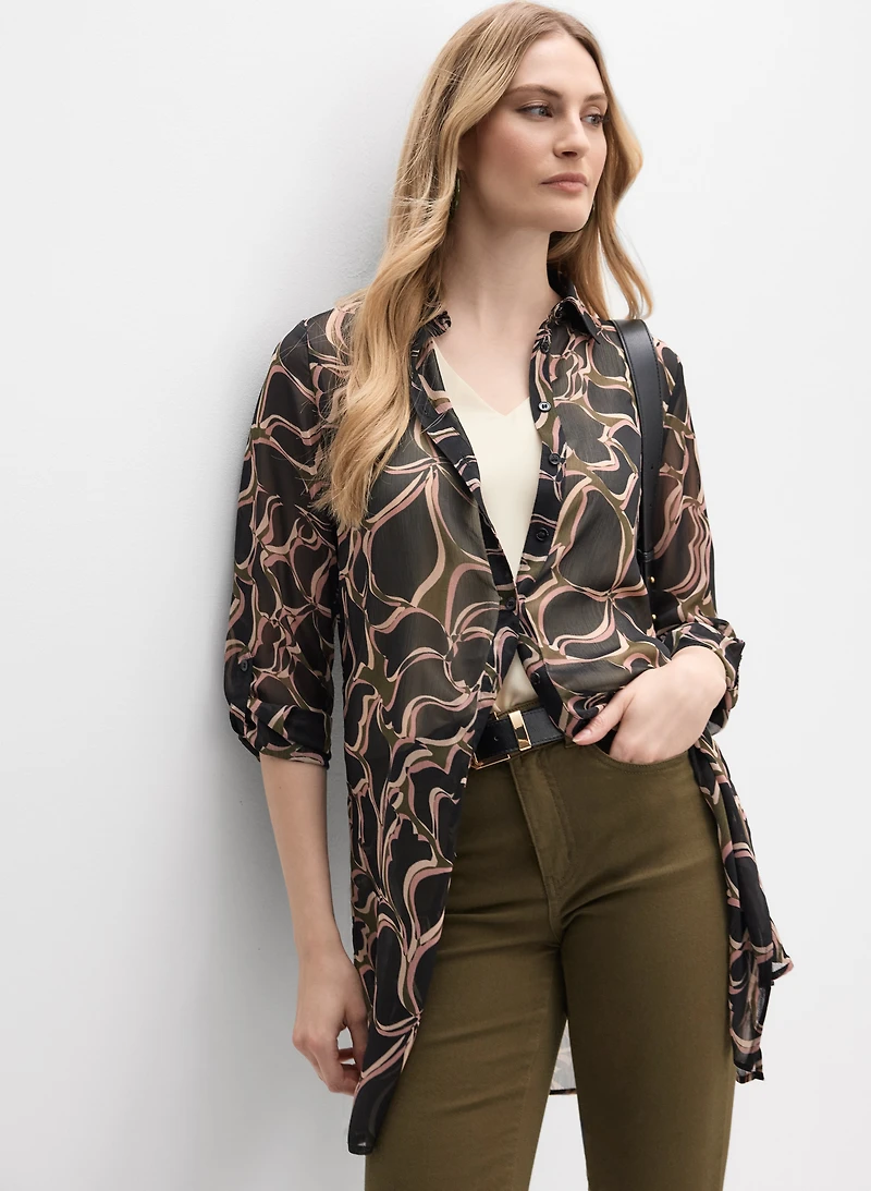 Floral Button-Down Blouse
