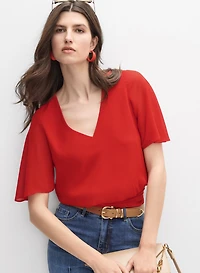 V-Neck Chiffon Blouse
