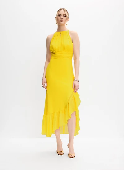 Chiffon Halter Neck Dress