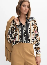 Chemisier à imprimé floral abstrait