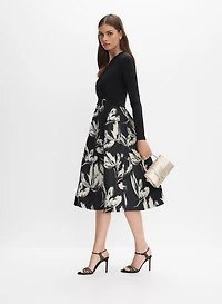 Joseph Ribkoff - Leaf Print Illusion Dress