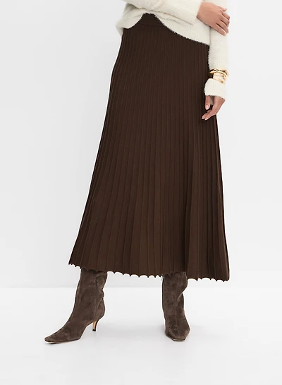 Jupe longue plissée en tricot