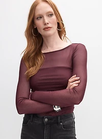 Long Sleeve Mesh Top