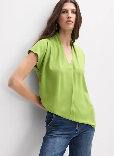 Joseph Ribkoff - Crepe V-Neck Blouse