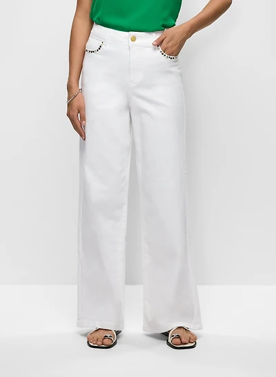 Rhinestone Wide Leg Jeans