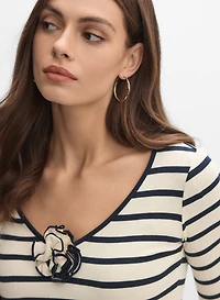 Stripe V-Neck Top