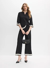 Joseph Ribkoff - Contrast Trim Wide-Leg Pants